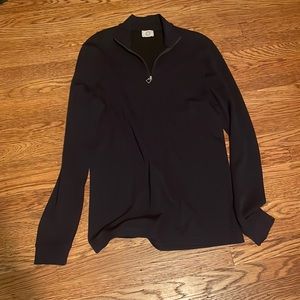 Hermes Sellier Navy Blue Quarter-zip